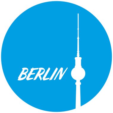 Yuvarlak siluet TV kulesi olan Berlin logosu 