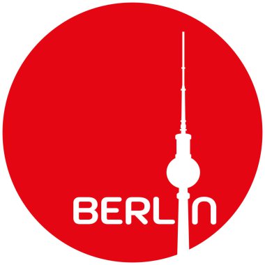 Yuvarlak siluet TV kulesi olan Berlin logosu