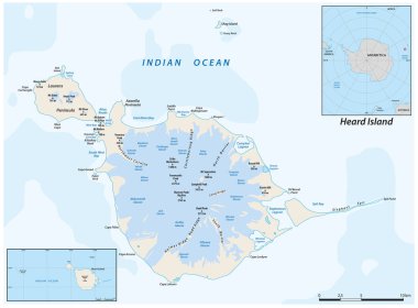 Map of Heard Island and McDonald Islands in the Australian external territory clipart