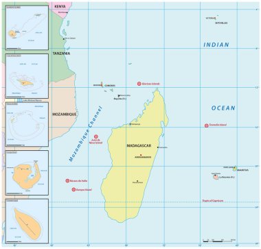 Hindistan Okyanusu 'nun Dağılmış Adaları Haritası, Fransa