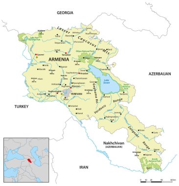 Ermenistan Cumhuriyeti vektör haritası