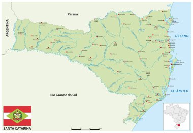 Brezilya 'nın Santa Catarina eyaletinin haritası
