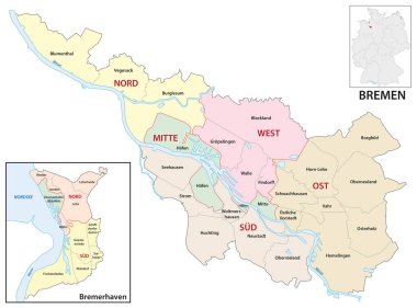 Bremen, Bremerhaven idari haritası