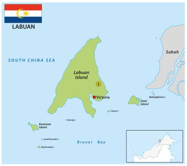 Labuan Federal Bölgesinin Genel Bakış Haritası