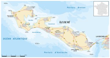 Map of the French Atlantic island of Ile de Re