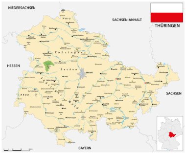 Devlet haritası Thuringia, Almanya