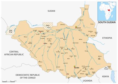 Güney Sudan Cumhuriyeti 'nin vektör haritası