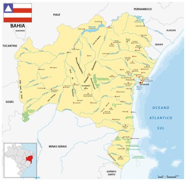 Bahia, Brezilya 'nın genel haritası