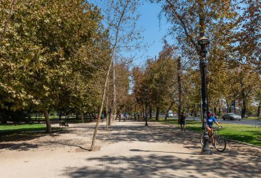 SANTIAGO, ŞİLİ-JANUARY 27, 2020: Santiago, Şili 'nin merkezindeki Park Ormanı