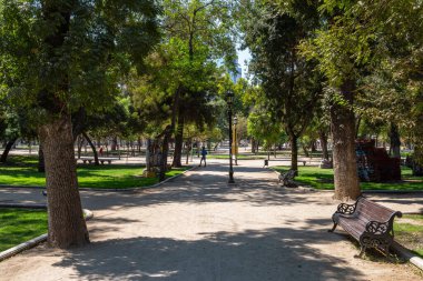 SANTIAGO, ŞİLİ-JANUARY 27, 2020: Santiago, Şili 'nin merkezindeki Park Ormanı