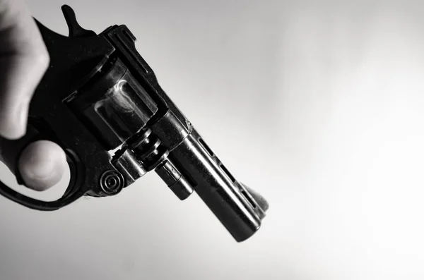 Vapen Handen Mörk Ton Brottsbegreppet — Stockfoto