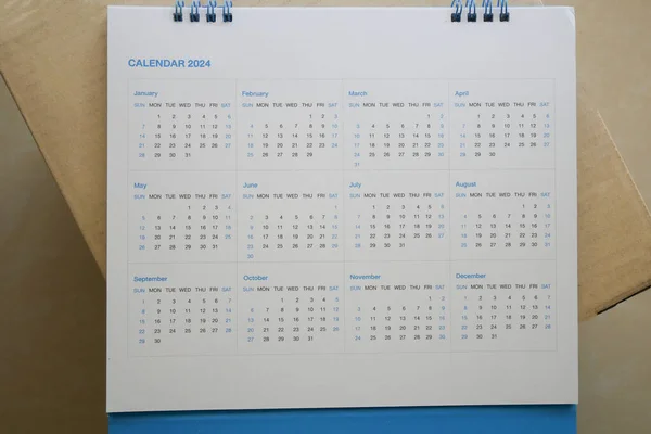 Weißer Kalender 2024 Planungskonzept Stockfoto