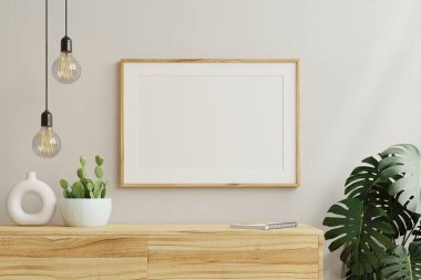 Boş ahşap dolapta yatay çerçeve modellemesi