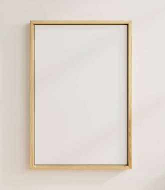 Dikey ahşap 3D çerçeveli poster modeli