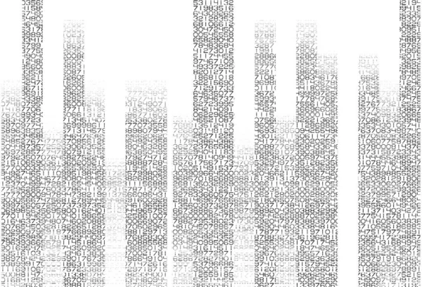 Exibição Tela Números Código Dados Preto Branco — Fotografia de Stock