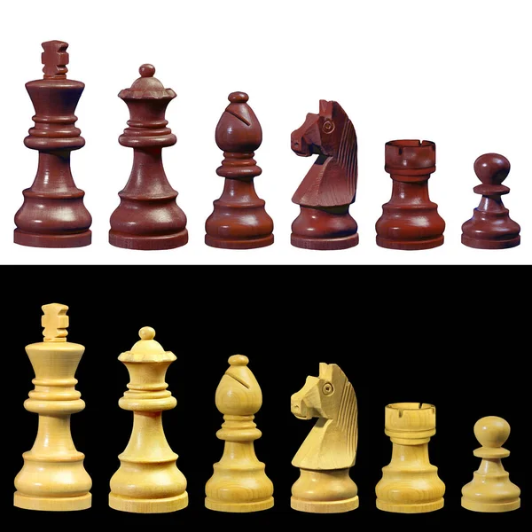 Šachové Figurky Izolované Detailu — Stock fotografie