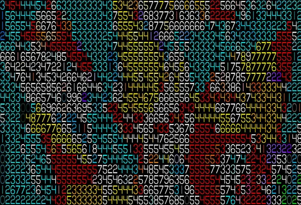 Abstracte Data Streaming Nummers Het Scherm Weergegeven Kleur Stockfoto