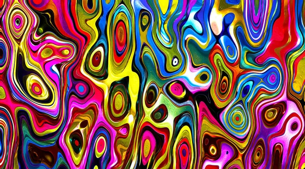 Contemporary Abstract Art Effect Fluid Distorted Shapes Rainbow Colors — Stock Photo, Image