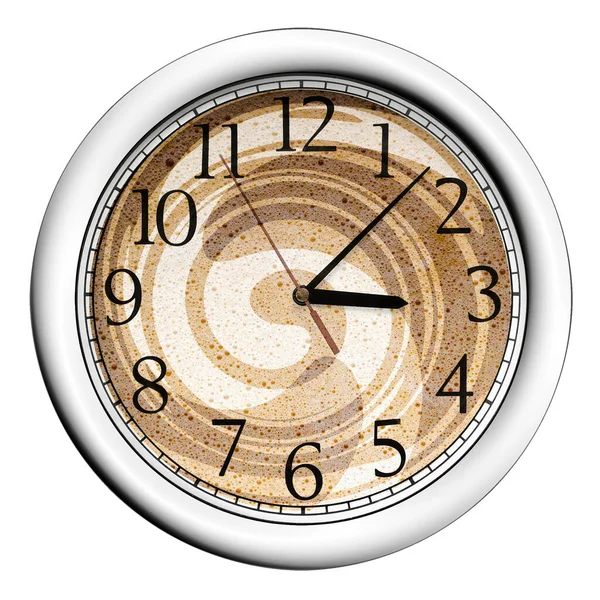 Время Кофе Дизайн Кофе Циферблате Часов — стоковое фото