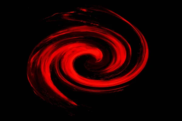 Wirujący Abstrakt Czerwieni Odizolowany Czarnym Tle — Zdjęcie stockowe