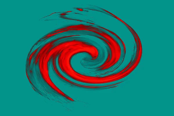 Скручивание Абстрактным Красным Выделено Бирюзовом — стоковое фото