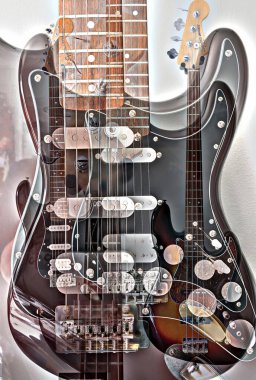 Bir rock gitarı soyut poster tasarımı