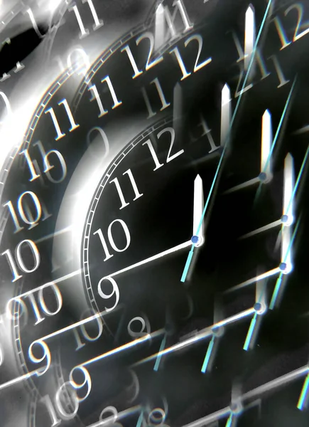 Zegar Twarz Pryzmat Abstrakcyjny Wzór Negatywie — Zdjęcie stockowe