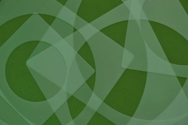 Bir kare ve daireler desen soyut tasarımı yeşil ile