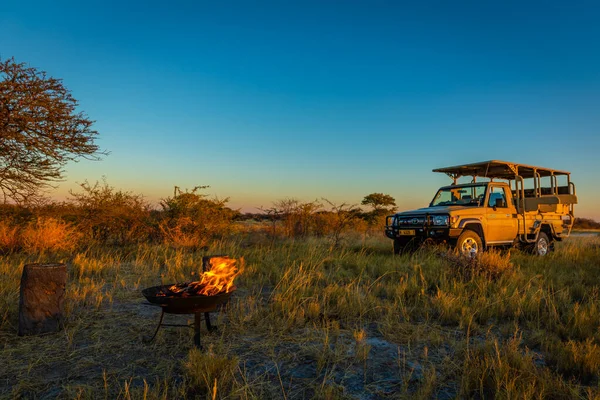 Романтический Закат Африке Природный Заповедник Онфала Нибия — стоковое фото