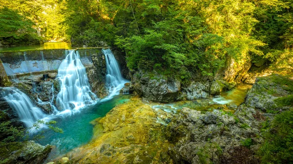 Long Exposure Vintgar Gorge Slovenia Views River Radovna Waterfalls Bled — Stock Photo, Image