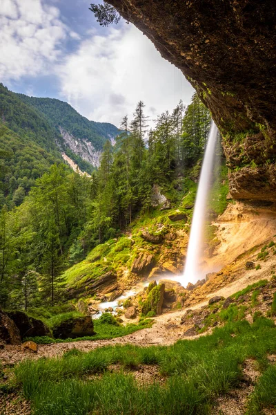 Long Exposure Pericnik Slap Pericnik Fall Triglav National Park Slovenia — Stock Photo, Image