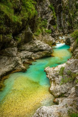 Tolmin Vadisi (Tolminska Korita), Soca Vadisi, Triglav Ulusal Parkı, Slovenya, Avrupa.