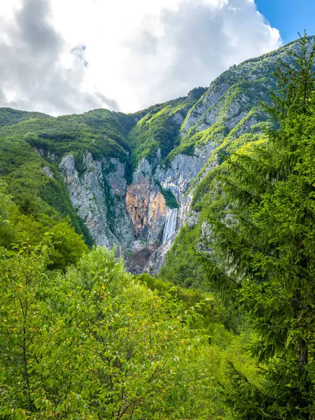 Famous Slovenian Waterfall Boka Julian Alps Triglav National Park One Imagen De Stock