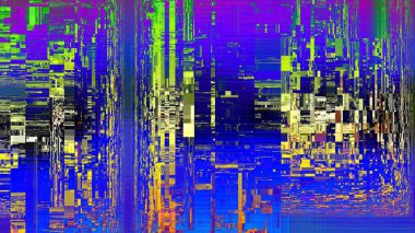 Soyut dijital fraktal model. Yatay arkaplan ve görünüm oranı 16: 9. Arıza grunge arkaplanı