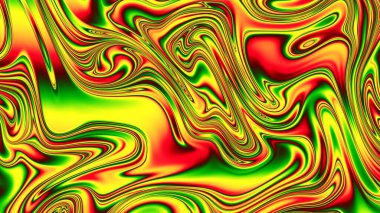 Soyut dijital fraktal model. Yatay arkaplan ve görünüm oranı 16: 9. Psikedelik dalgalı doku.