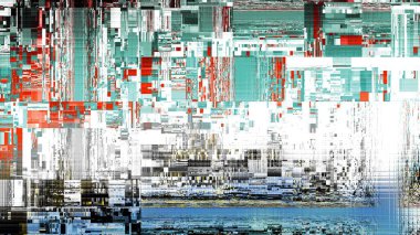 Soyut dijital fraktal model. Yatay arkaplan ve görünüm oranı 16: 9. Arıza grunge arkaplanı