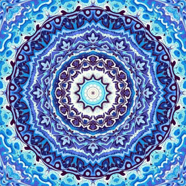 Soyut dijital fraktal model. Herhangi bir tasarım için soyut arkaplan. Büyük soyut Mandala