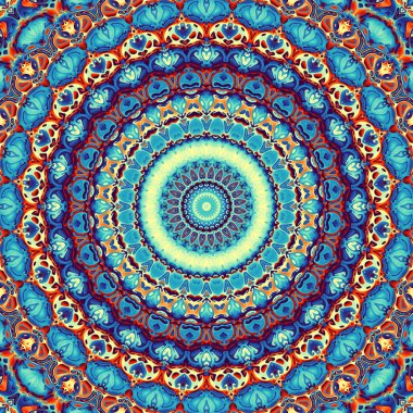 Soyut dijital fraktal model. Herhangi bir tasarım için soyut arkaplan. Büyük soyut Mandala