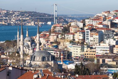 Uskudar ve Boğaz 'ın portre görüntüsü.