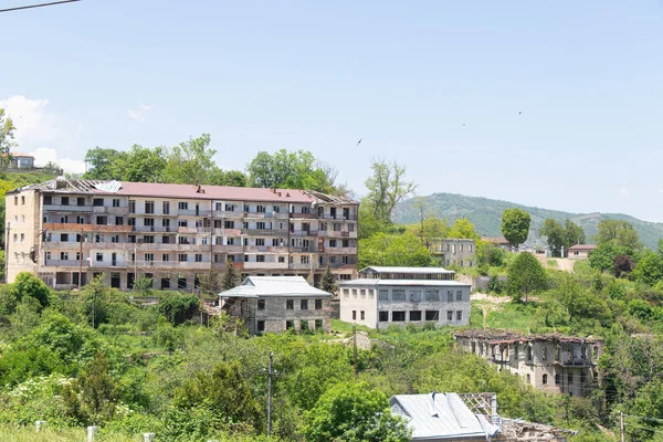 Case Danneggiate Città Shusha Dopo Guerra Del Karabakh — Foto Stock