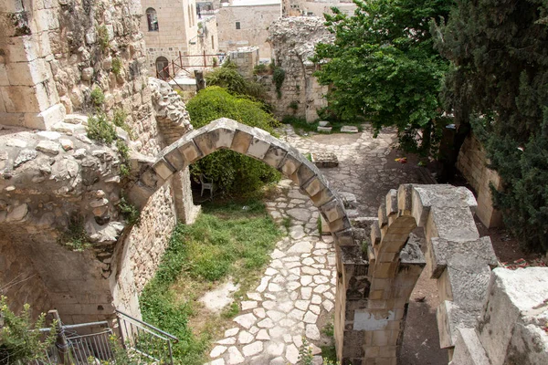 Restos Antigos Cidade Velha Jerusalém — Fotografia de Stock