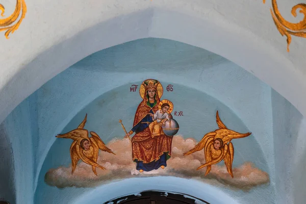 エルサレム旧市街の聖アン教会の下で聖母マリアの生誕地内の絵画 イスラエル エルサレム2022年4月 — ストック写真