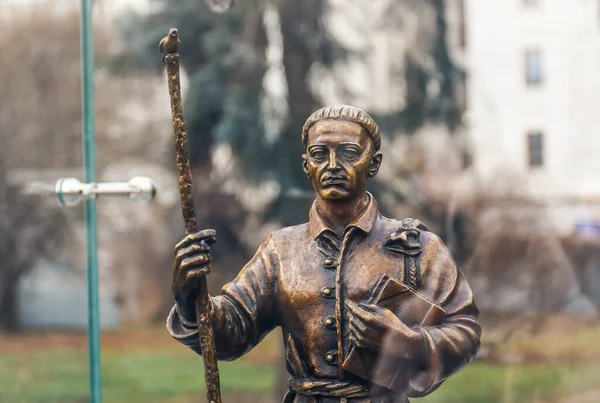 Poltava Ucrânia Dezembro 2022 Escultura Bronze Filósofo Poeta Ucraniano Hryhorii — Fotografia de Stock