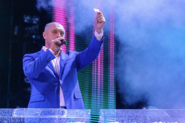 Kyiv, Ukraine - December 18, 2018: The mayor of Poltava Oleksandr Mamai during the competition 