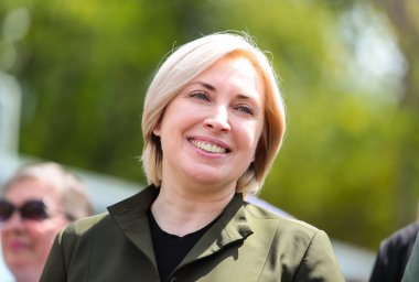 Poltava, Ukrayna - 22 Temmuz 2023: Geçici İşgal Altındaki Bölgelerin Yeniden entegrasyonu Bakanı Iryna Vereshchuk 