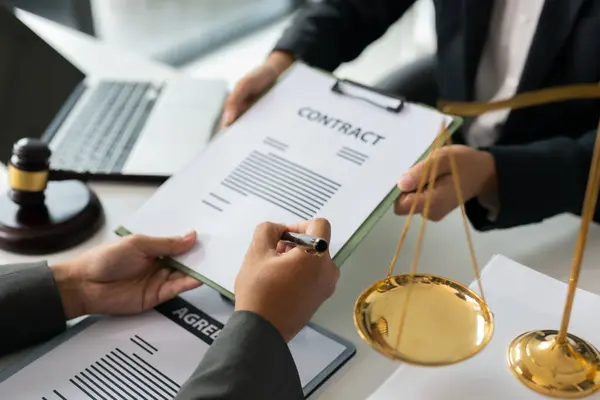 stock image Lawyer Business Lawyer working on Legal matters at the office.