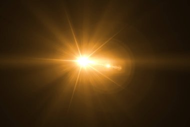 Siyah kara zemin üzerinde mercek parlaması etkisi