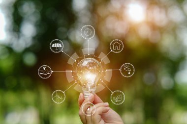 Ampul Enerjisi yeşil arkaplanı kaydediyor