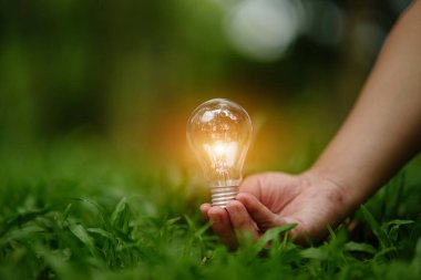 Ampul Enerjisi yeşil arkaplanı kaydediyor