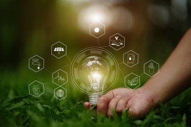 Ampul Enerjisi yeşil arkaplanı kaydediyor